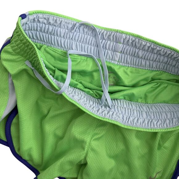 Nike Dri-FIT Women's Running Shorts M Medium Green Blue Trim Lined Inner Pocket - Picture 12 of 12